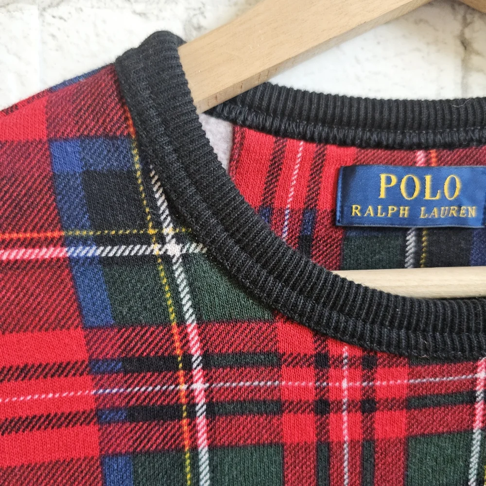 ☆ POLO Men's Soft Fleece Plaid Sweatshirt, XS ☆